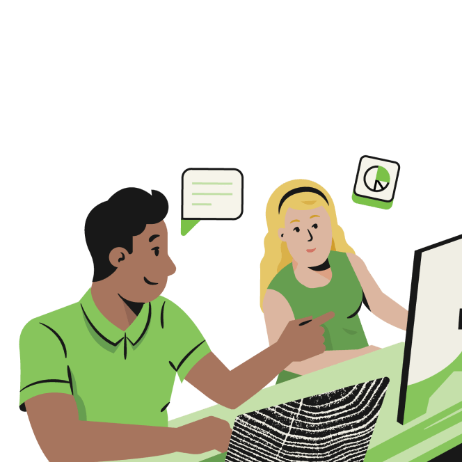 Coworkers discussing work